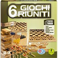 Editrice Giochi Colección de Juegos clásicos de Madera 6 en 1.